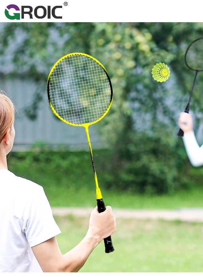 2 Pieces Badminton Set,Outdoor sports set,Badminton Set Including 1 Badminton Bag,2 Rackets,3 Badminton Balls,Outdoor Sports Equipment