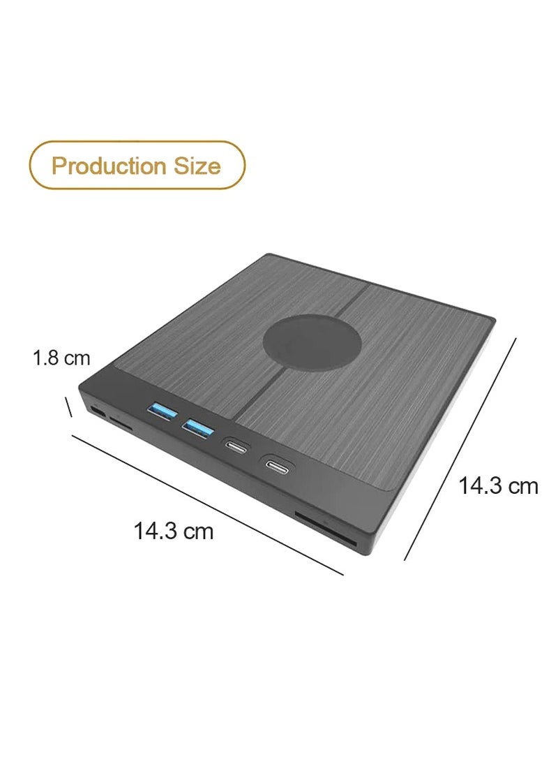 7-in-1 USB 3.0 Type C External CD DVD RW Optical Drive DVD Player Burner Reader Multi-Function Drive For Windows Mac PC Laptop