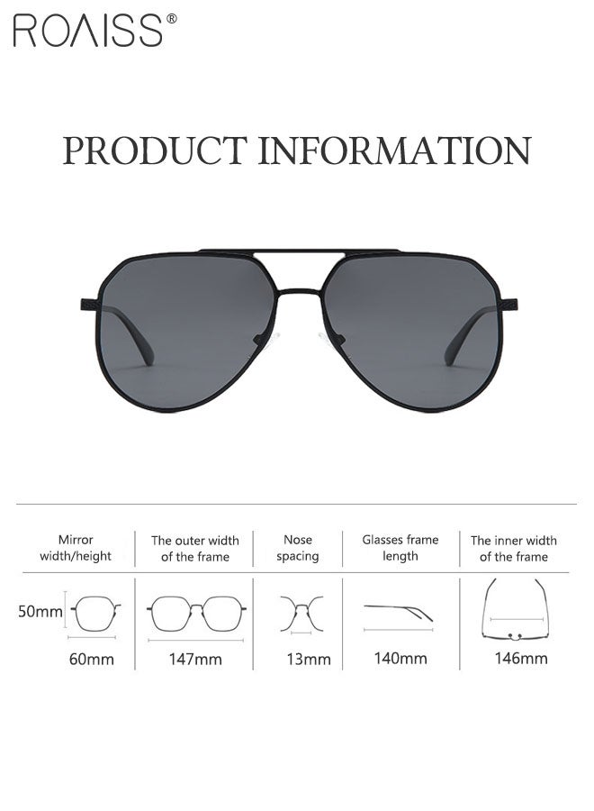 Men's Polarized Aviator Sunglasses, UV400 Protection Sun Glasses with Aluminum Magnesium Frame, Fashion Anti-Glare Sun Shades for Men Driving, Fishing, Traveling