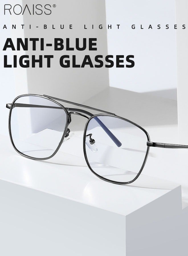 Blue Light Blocking Glasses Blue Light Filter Computer Reading Gaming TV Phones Square Eyeglasses Fashion Anti Eyestrain Headache Eyewear for Men Women Black 54mm