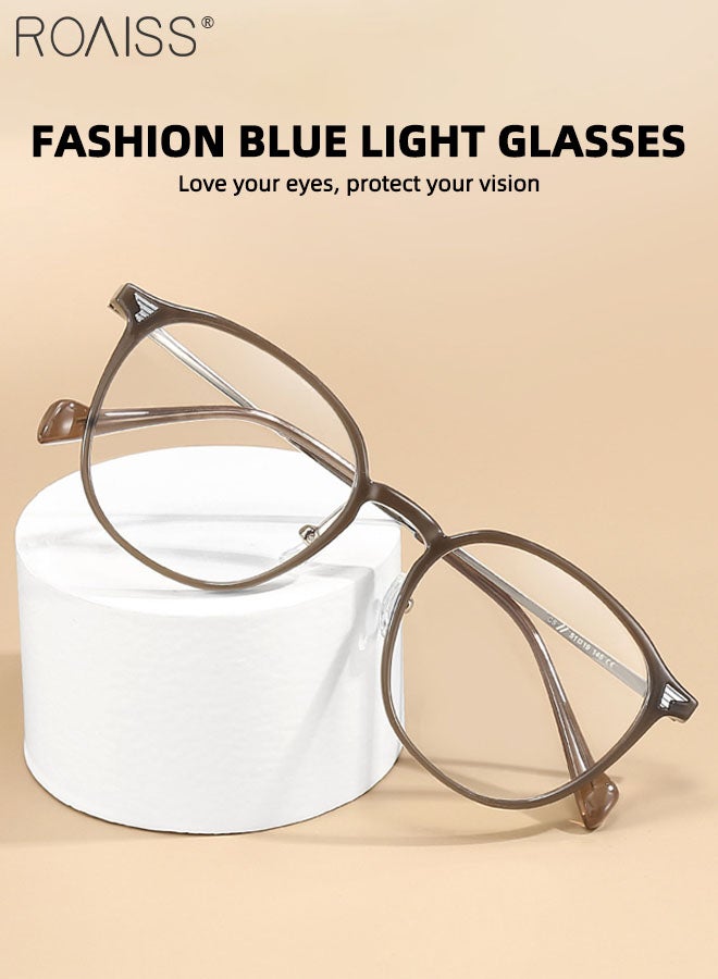 Women's Blue Light Blocking Glasses, Blue Light Filter Computer Reading Gaming TV Phones Round Eyeglasses, Fashion Anti Eyestrain Headache Eyewear