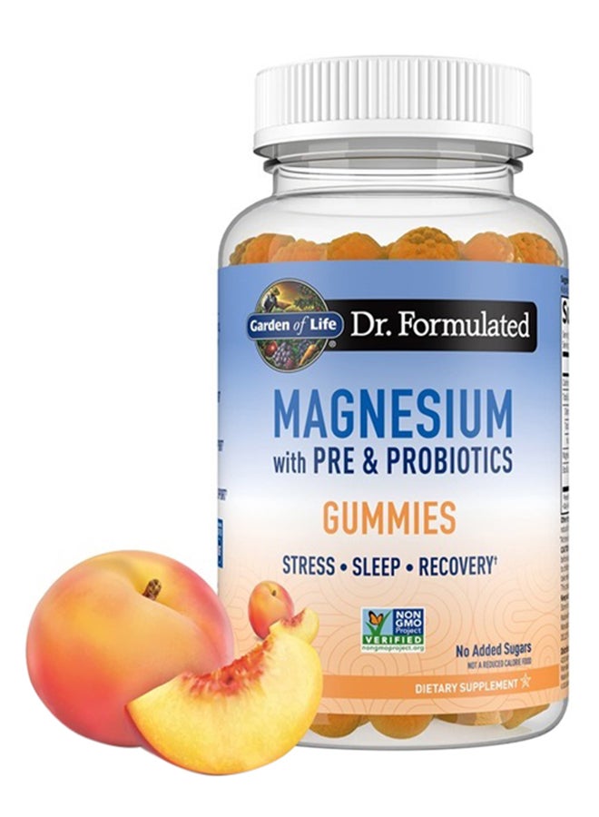 400 Mg Magnesium Citrate Supplement With Prebiotics And Probiotics For Stress Sleep And Recovery Vegan Gluten Free 60 Peach Gummies