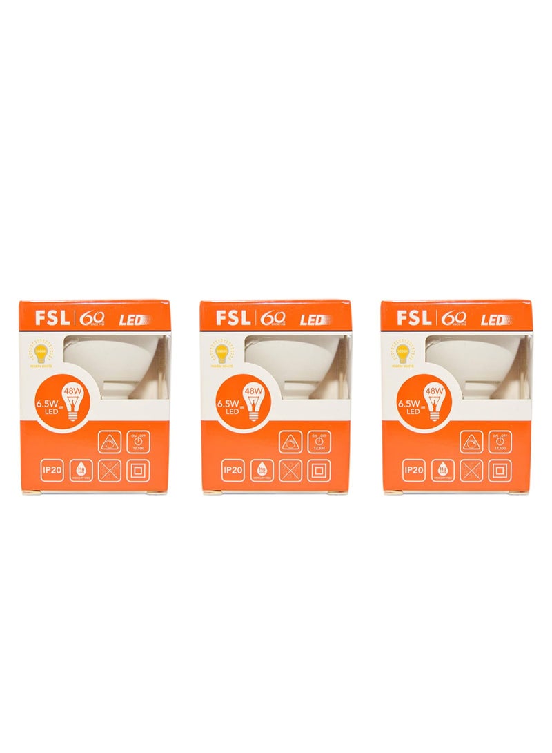 FSL LED BULB MR16 Dimmable Spot Light GU5.3 6.5W AC180-265V Price of 3 pack