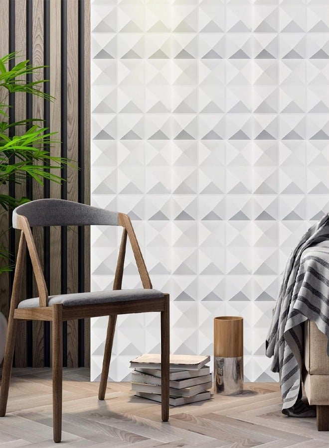 12 Pcs 3D Wall Panel PVC Textured Wall Panels Decorative 30 x 30 cm Wall Tiles for Living Room Lobby Bedroom Office Hotel Interior Wall Decor Ceiling Bathroom