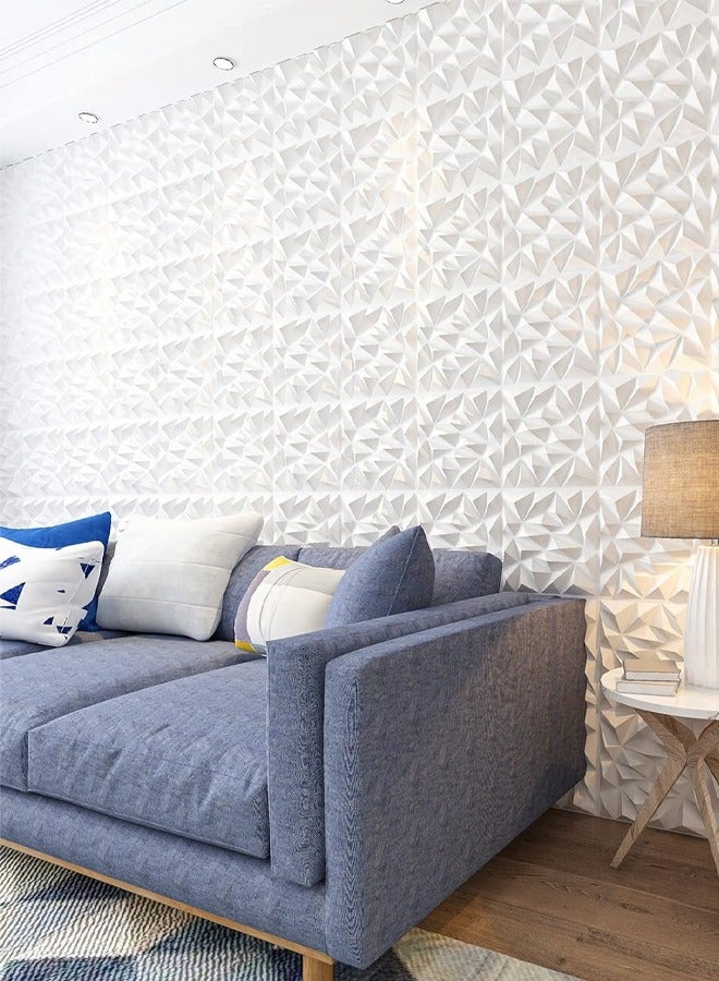 12 Pack 3D Wall Panel for Interior Wall Decor PVC Textured Wall Panels  Modern 3D Wallpaper  White