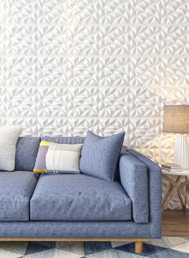 12 Pack 3D Wall Panel for Interior Wall Decor PVC Textured Wall Panels  Modern 3D Wallpaper  White