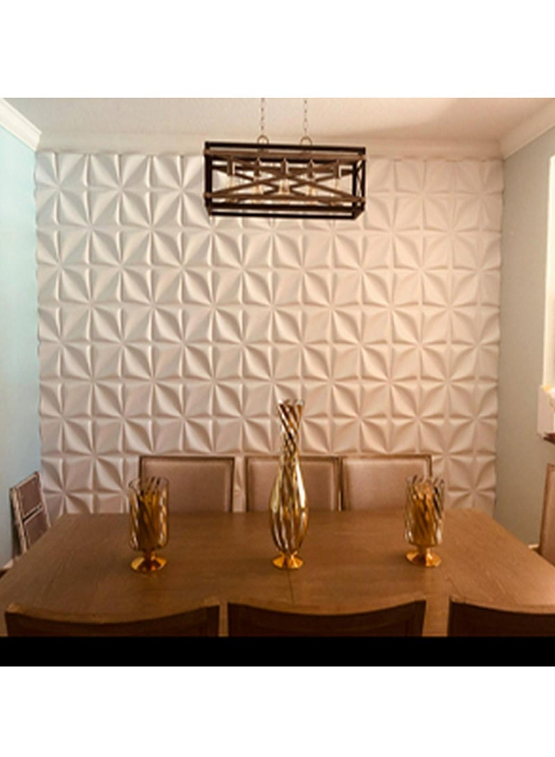 Decorative 3D Wall Panels Textured 3D Wall Covering, White, 12 Pcs 12 Square Feet