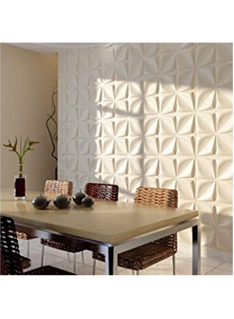 Decorative 3D Wall Panels Textured 3D Wall Covering, White, 12 Pcs 12 Square Feet