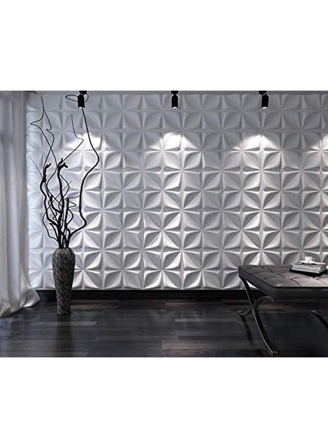 Decorative 3D Wall Panels Textured 3D Wall Covering, White, 12 Pcs 12 Square Feet