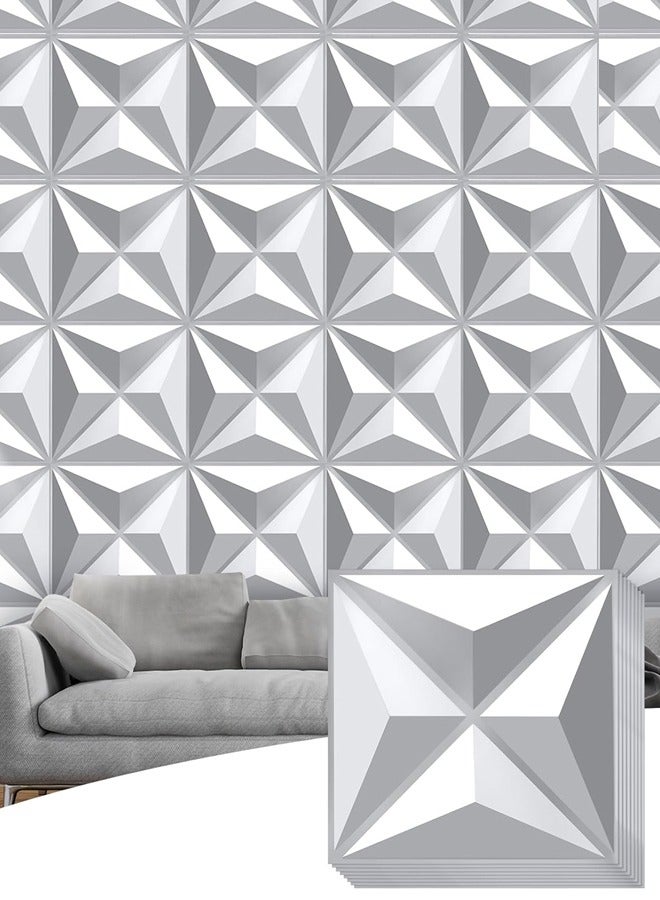 12 Pcs 3D Wall Panels 30 x 30 cm 3D Textured PVC Wall Panels Modern Interior Wall Decor for Living Room Bedroom Lobby Office Shopping Center White 12 square feet