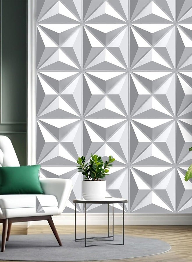 12 Pcs 3D Wall Panels 30 x 30 cm 3D Textured PVC Wall Panels Modern Interior Wall Decor for Living Room Bedroom Lobby Office Shopping Center White 12 square feet