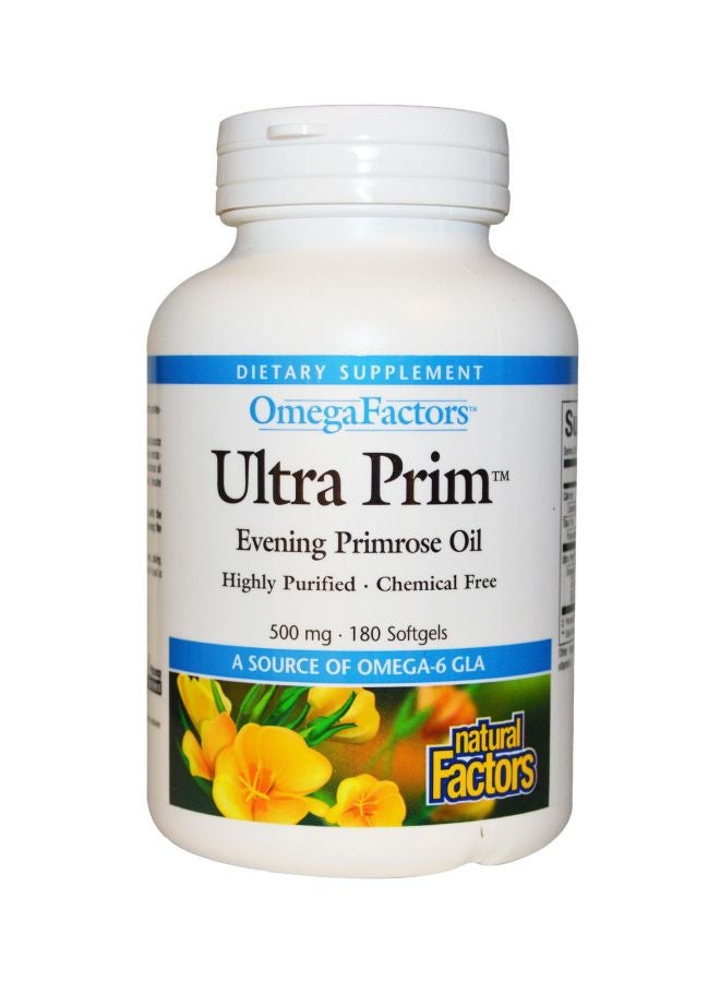 Omegafactors Ultra Prim Evening Primrose Oil Dietary Supplement - 180 Capsules