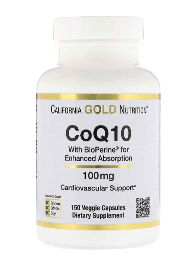 CoQ10 With Bioperine Enhanced Absorption - 150 Veggie Capsules