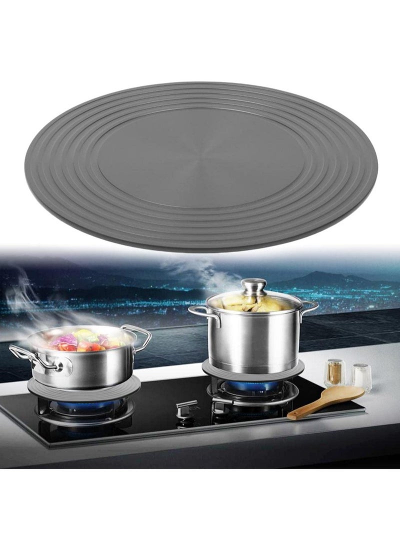 Heat Diffuser for Gas Stovetop, Pot Cookware Protection, Stove Diffuser,  Fast Defrosting Round Tray, Multifunctional Thawing Conducting Simmer Plate(24cm with Clip)