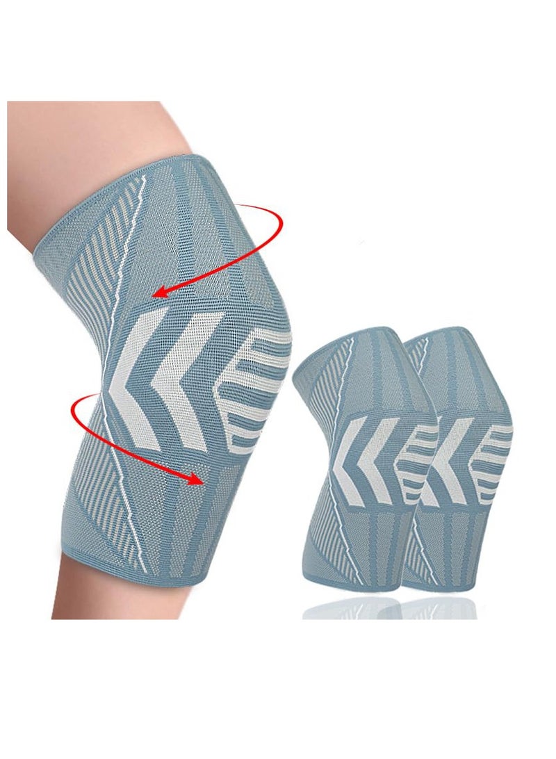 Professional Knee Brace, 2 Pack XL Knee Compression Sleeve Support, Knee Protector Pads for Running Basketball, Knee Pain Relief and Support, Meniscus Tear ACL Arthritis, Ligament Injury Recovery