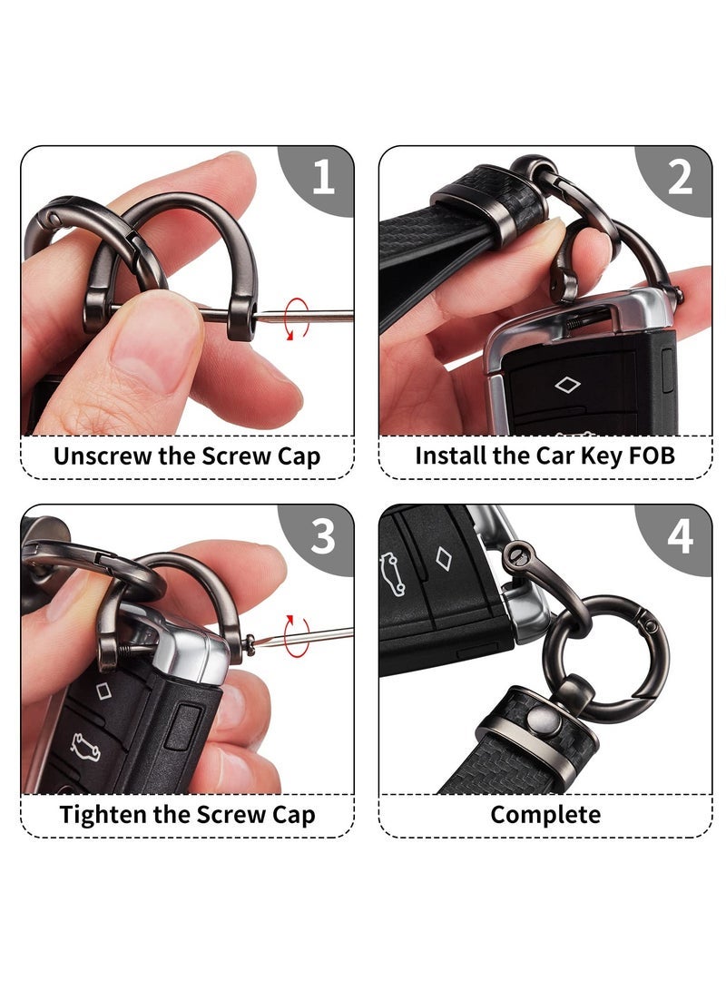 Fiber Style Car Keychain Microfiber Leather Key Chain Universal Chains for Fobs Men and Women