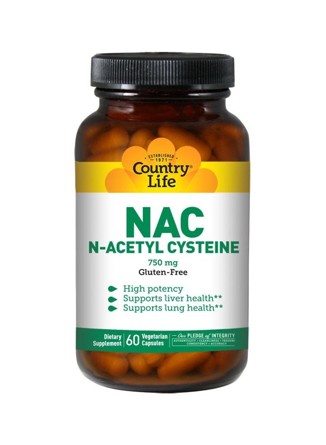 NAC N-Acetyl Cysteine Supplement 750 Mg - 60 Capsules