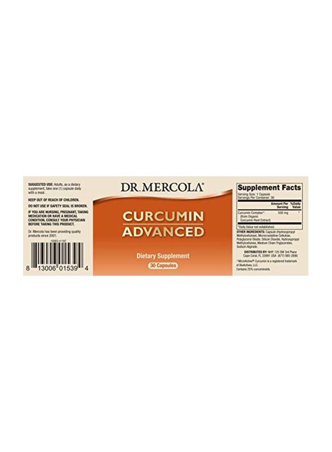 Curcumin Advanced Dietary Supplement 500mg- 30 Capsules