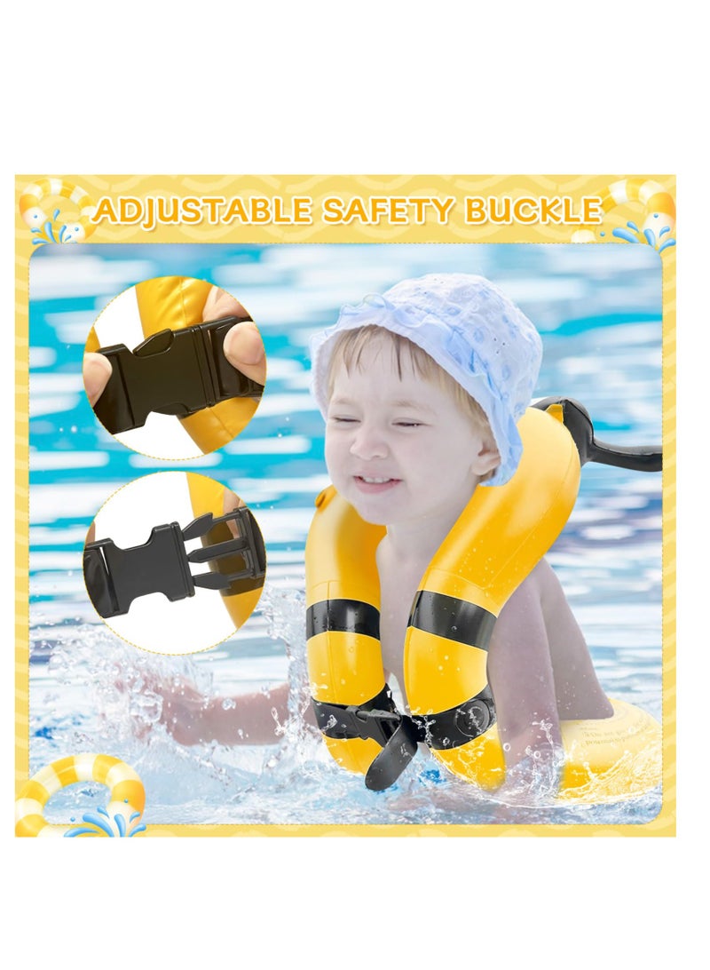 Swim Vest Floaties for Kids, Inflatable Pool Floats Vest with Adjustable Safety Buckle, Swim Vest, Inflatable Swim Jacket, Safety Swimming Arm Bands for Kids 30-70 lbs, Yellow