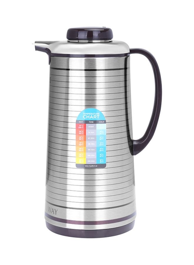 Vacuum Flask Silver/Black 1.6Liters