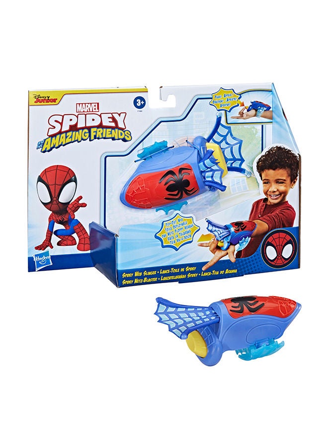 Marvel Spidey And His Amazing Friends Spidey Web Slinger Wrist-Mounted Toy Fabric Web Extends And Retracts Easy To Use For Kids Ages 3 And Up