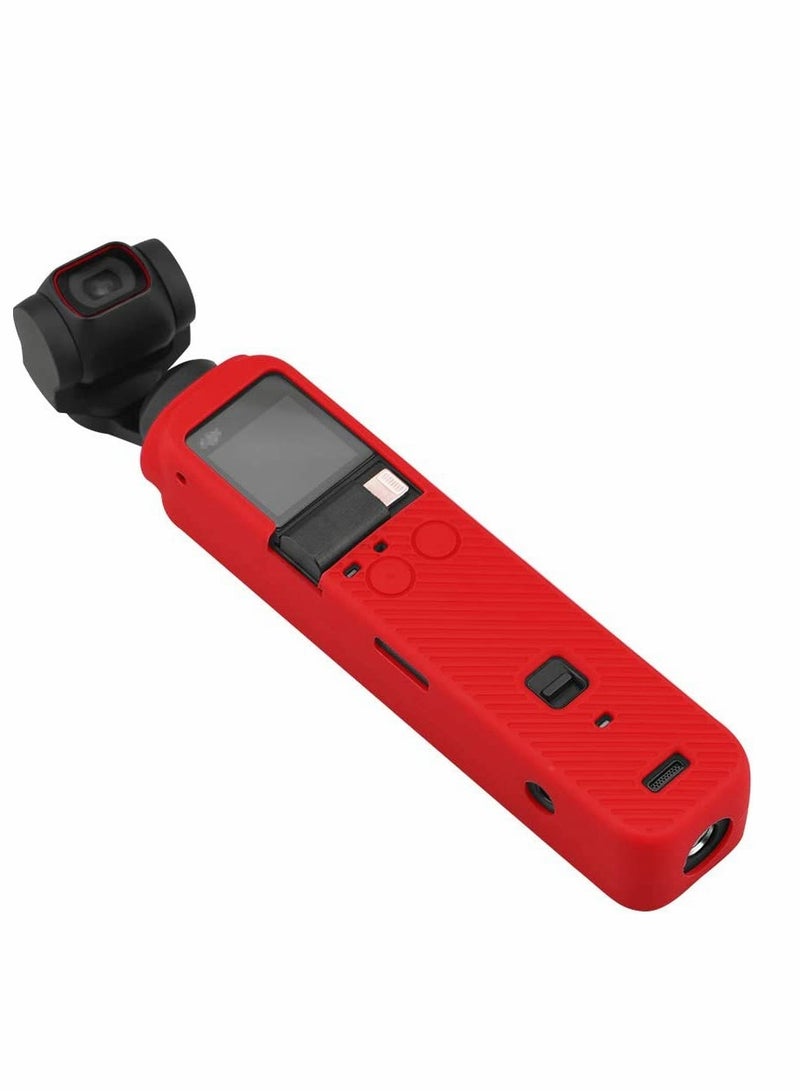 Silicone Protective Skin Cover with Lanyard and Lens Protector Cap for DJI Pocket 2 Creator Combo