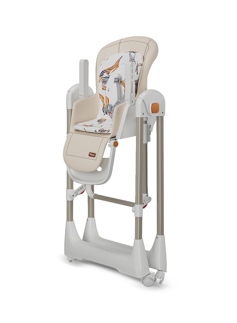 5-In-1 Swing With High Chair With Lockable Wheels - Ivory