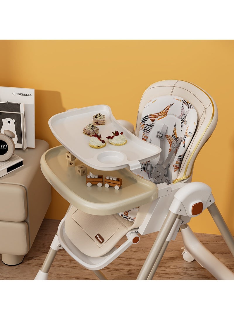 5-In-1 Swing With High Chair With Lockable Wheels - Ivory