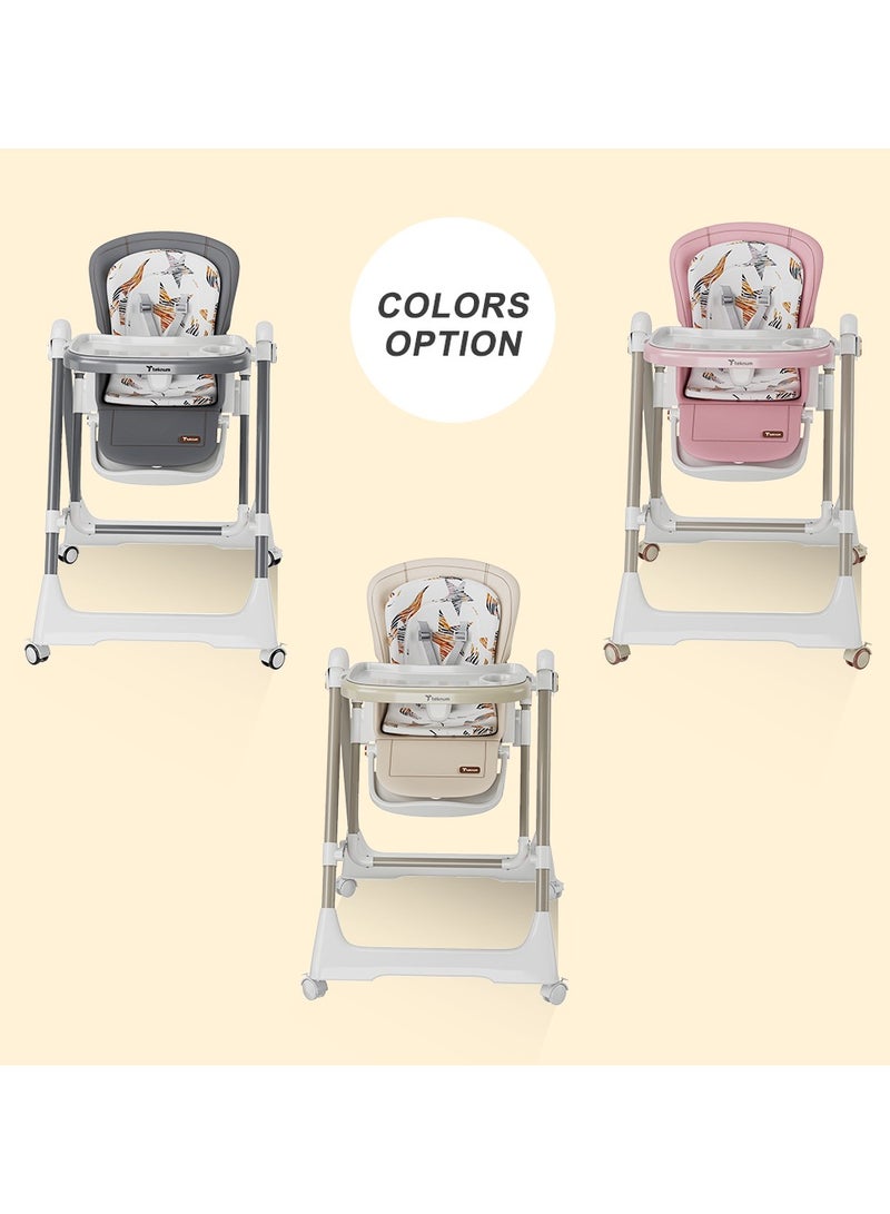 5-In-1 Swing With High Chair With Lockable Wheels - Ivory