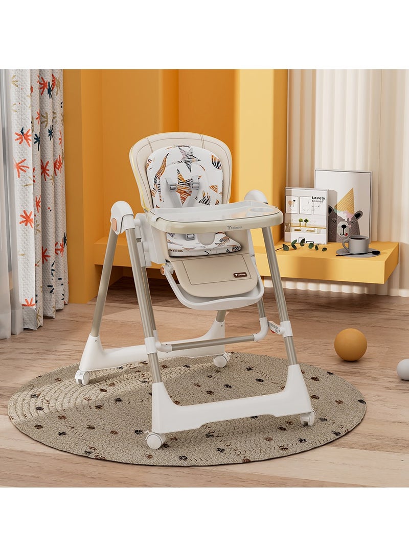 5-In-1 Swing With High Chair With Lockable Wheels - Ivory