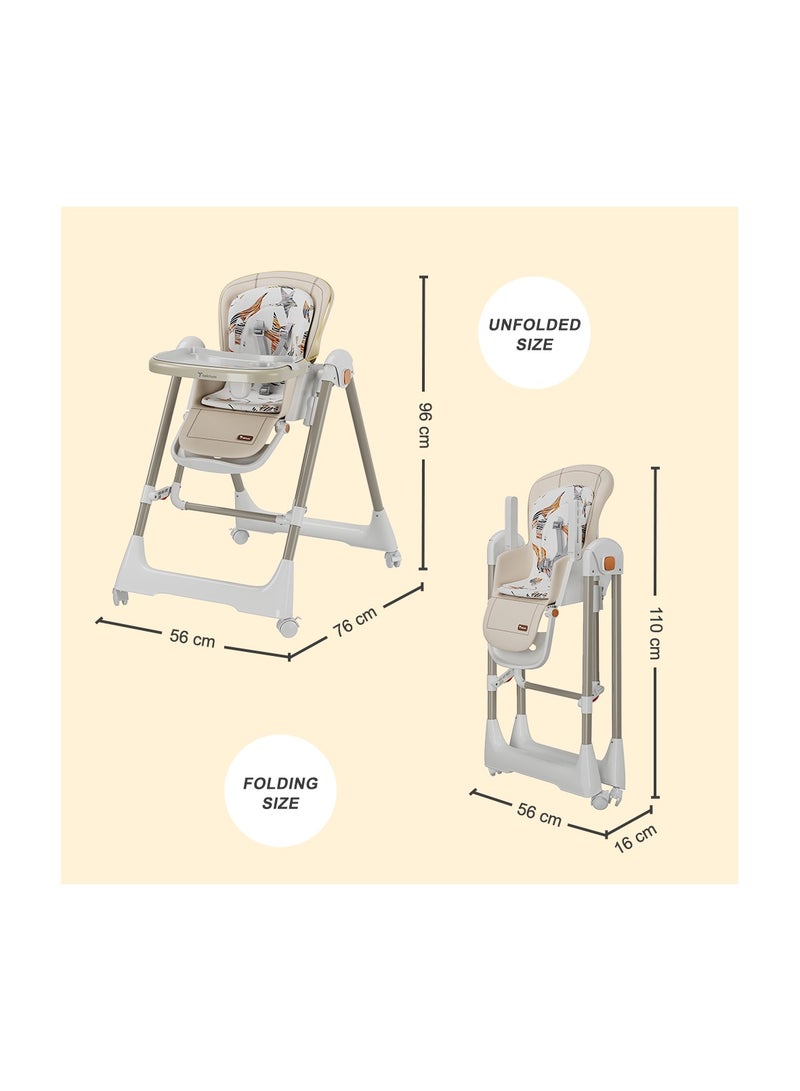 5-In-1 Swing With High Chair With Lockable Wheels - Ivory