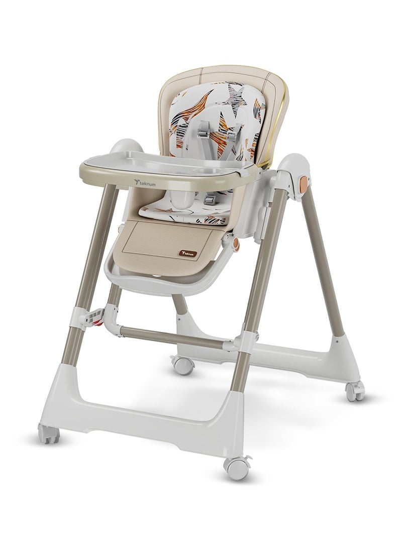 5-In-1 Swing With High Chair With Lockable Wheels - Ivory