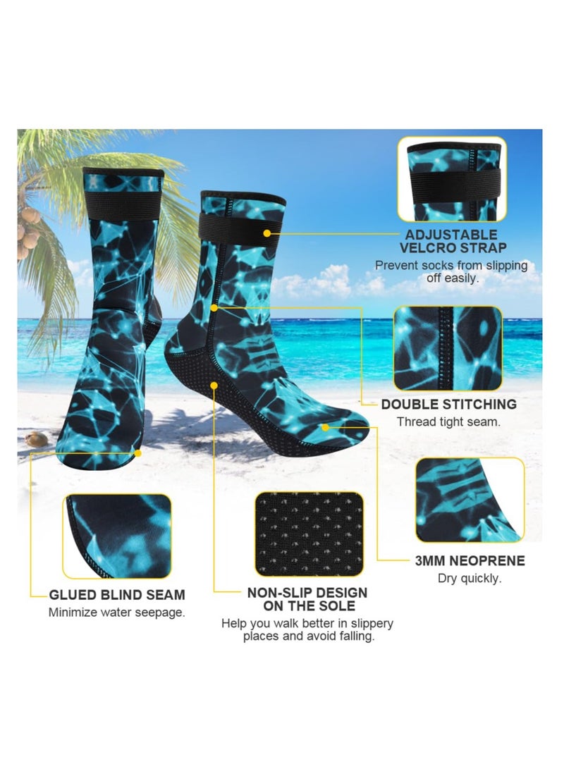 3mm Neoprene Socks, Resilient Wetsuit Socks,Thickened Non-Slip Diving Socks Boots, Suitable for Water Sports, Swimming, Kayaking, Surfing (L)