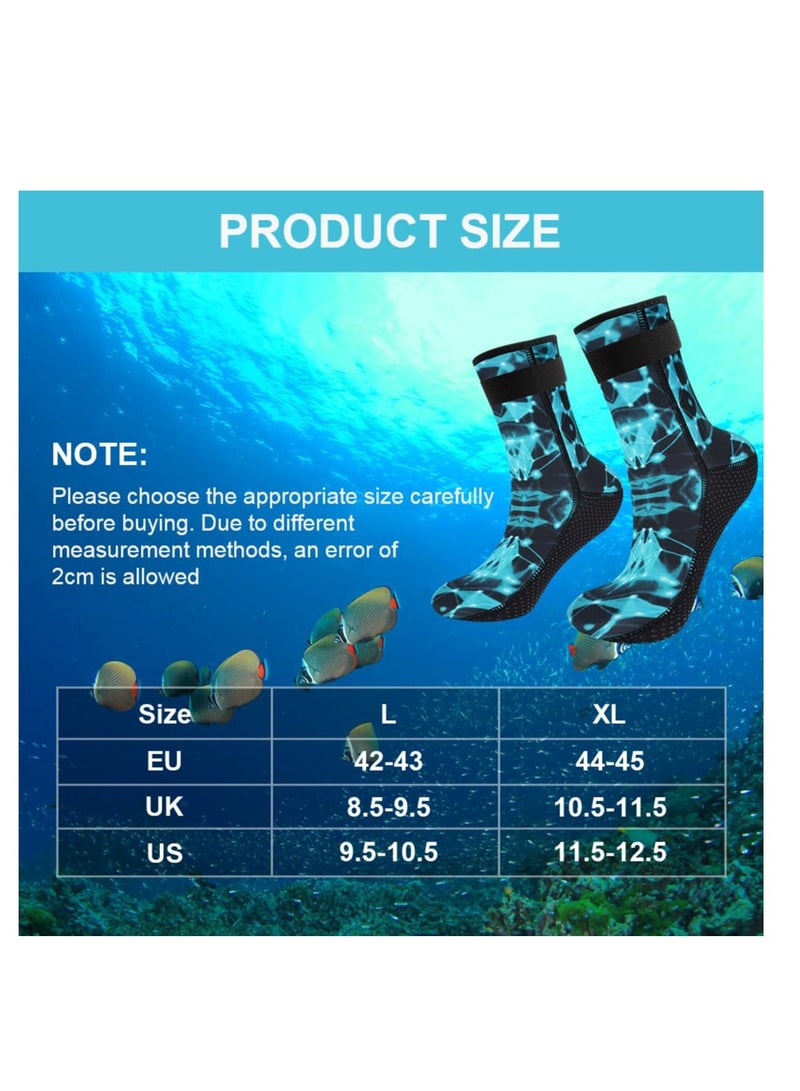 3mm Neoprene Socks, Resilient Wetsuit Socks,Thickened Non-Slip Diving Socks Boots, Suitable for Water Sports, Swimming, Kayaking, Surfing (L)