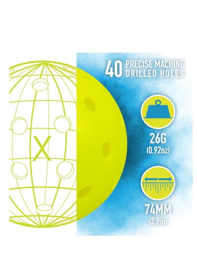 Franklin Sports Outdoor Pickleballs - X-40 Pickleball Balls - USA Pickleball (USAPA) Approved - Official US Open Ball - 3 Pack