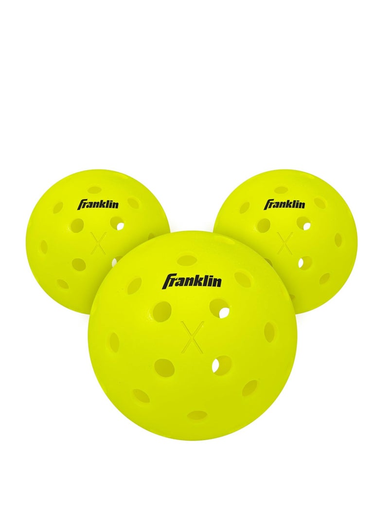 Franklin Sports Outdoor Pickleballs - X-40 Pickleball Balls - USA Pickleball (USAPA) Approved - Official US Open Ball - 3 Pack