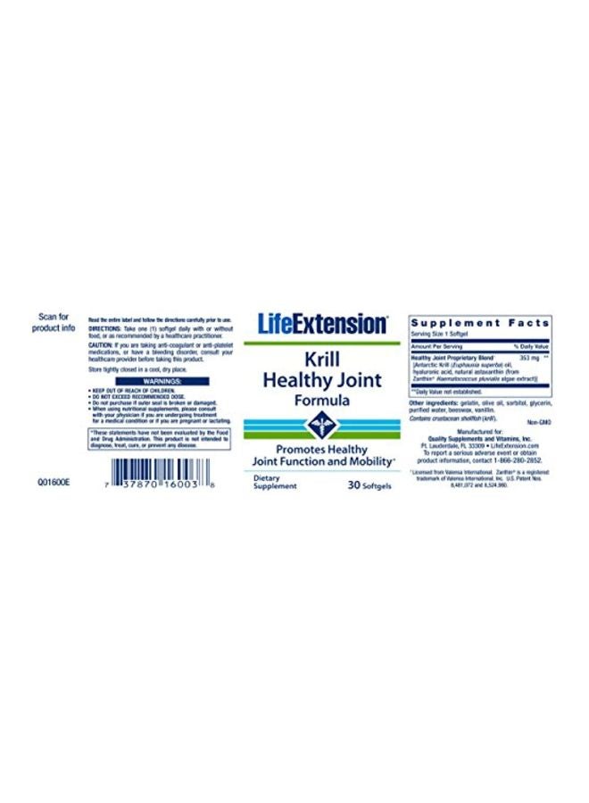 Krill Healthy Joint Formula - 30 Softgels
