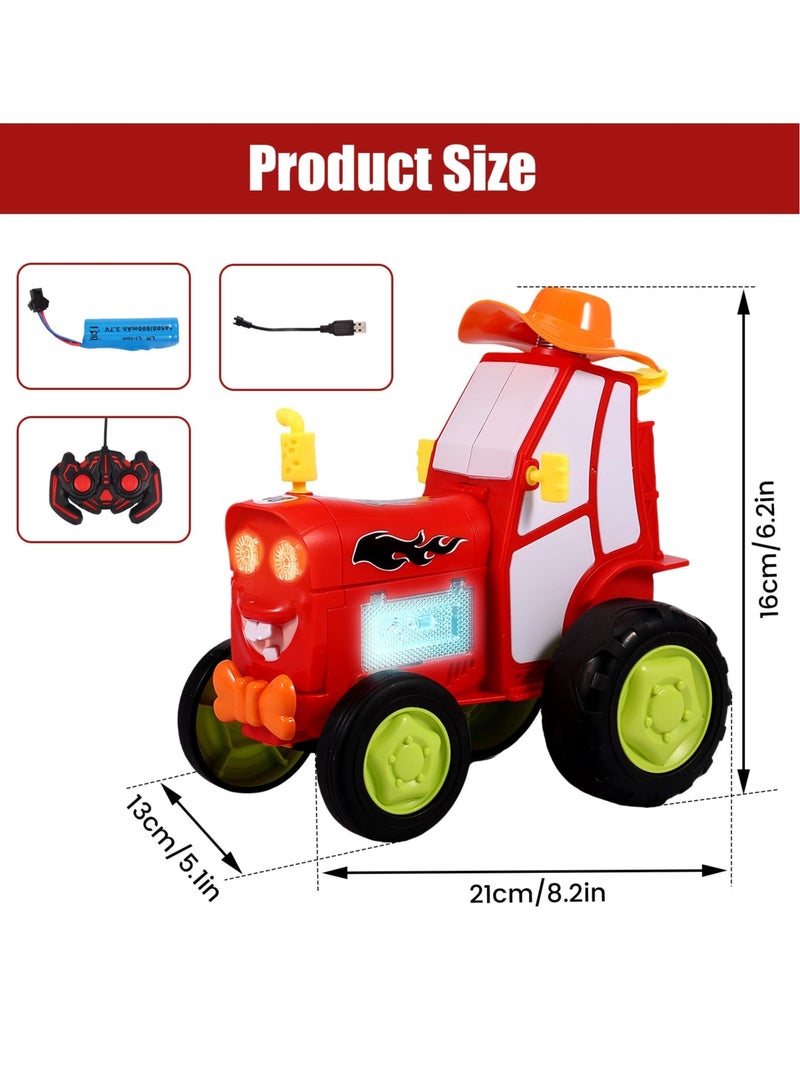 Crazy Jumping Car Toy,  Fast Stunt RC Cars, with Lights & Music, Wireless Remote Dancing Stunt Car, Double Sided Driving Trucks, RC Crawler Toy Cars for Kids Gift for Kids (Red)