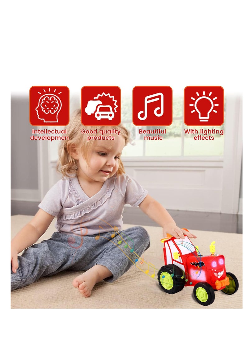 Crazy Jumping Car Toy,  Fast Stunt RC Cars, with Lights & Music, Wireless Remote Dancing Stunt Car, Double Sided Driving Trucks, RC Crawler Toy Cars for Kids Gift for Kids (Red)