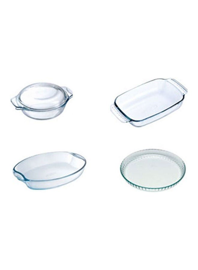 Casserole With Lid , 2 Roasters , Dessert Plate Clear