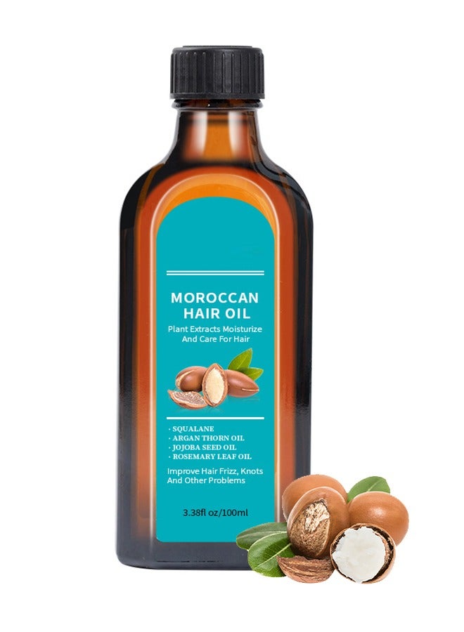 Moroccan hair oil 100ml-Jojoba Seed oil Argan Thore Oil Rosemary Leaf Oil Nourish Hair and Repair Frizzy Split Damaged Hair