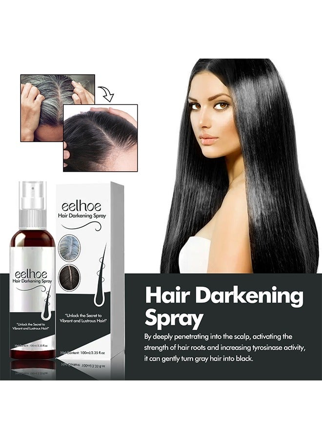 Hair Darkening Spray - Darkenal Anti Greying Hair Serum, 2% Greyverse, Melanin Synthesis, Naturally Pigmented,Hair black,Thinning And Shiny, No Synthetic Colours 100Ml