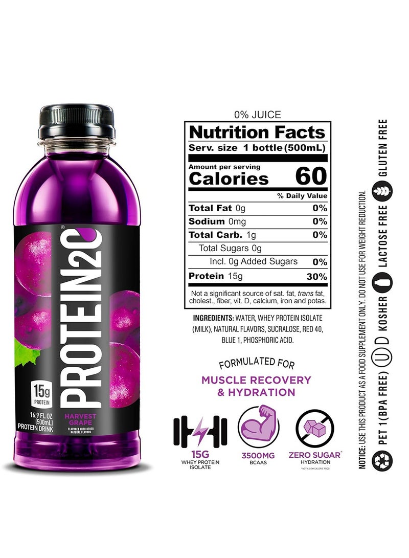 Protein2o Infused Water Harvest Grape 500ml Pack of 12