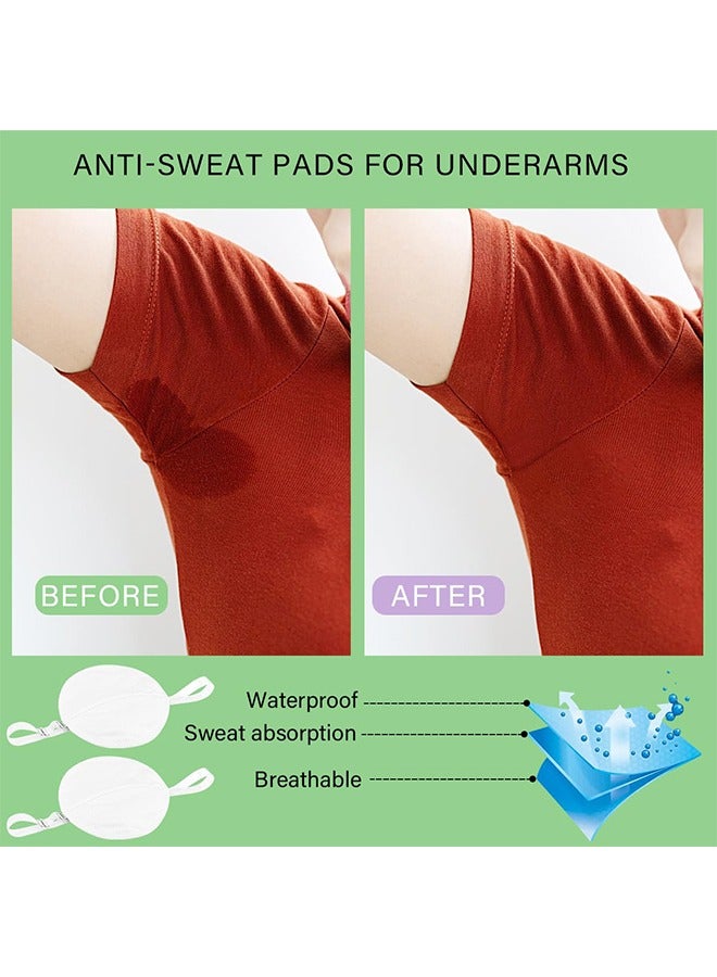 4 Pairs Underarm Sweat Pads Reusable Sweat Absorbing Guards Washable Armpit Sweat Pads with Shoulder Strap Under Arm Sweat Protectors Women Breathable Absorbent Sweat Pads Guards for Women and Men