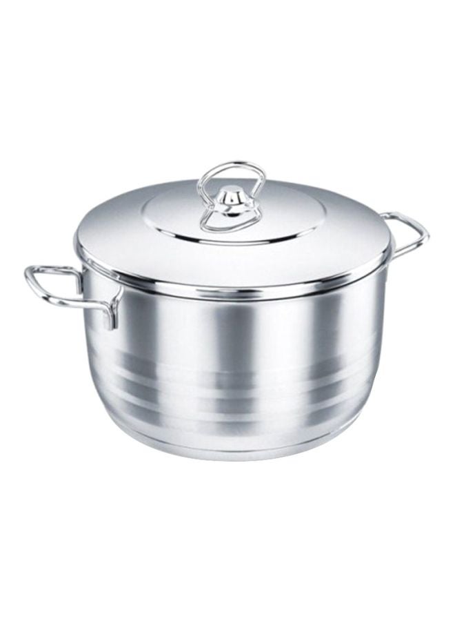 Casserole Pot With Lid Silver 10x18cm