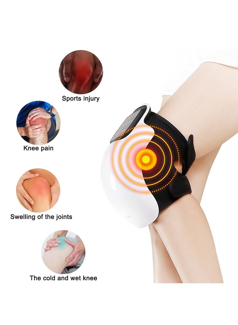 Knee Massager, Infrared Heated Vibration Physiotherapy Arthritis Massager, Kneading and Joint Warmer Rechargeable LED Display