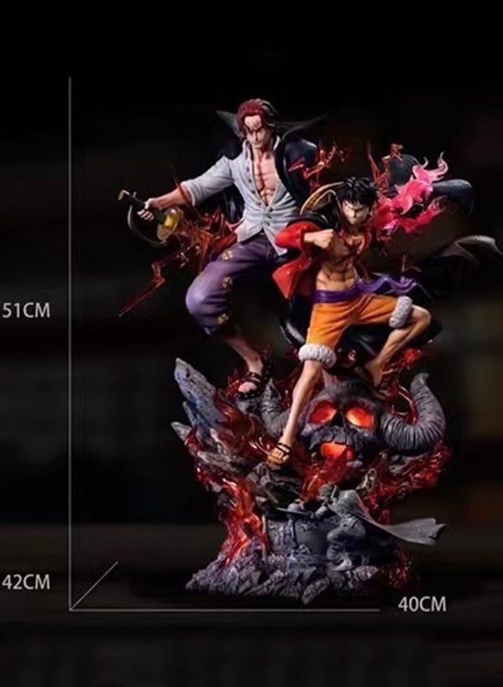 One Piece Legacy and Bonds Series Luffy Shanks Statue Model