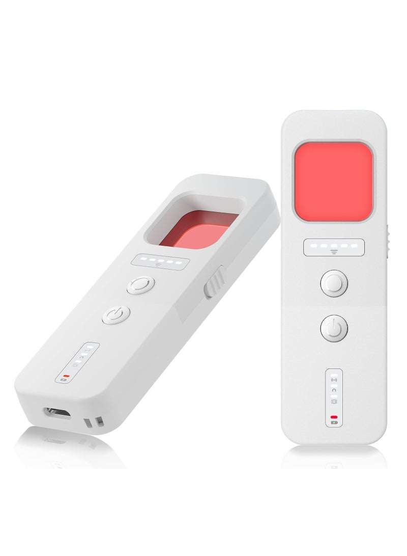 1PCS Hidden Camera Detectors Anti Spy Detector Tracker Detector Infrared Camera Scanner Bug Detector Listening Device Detector RF Signal Scanner Device for Cars Indoor Outroom (White)