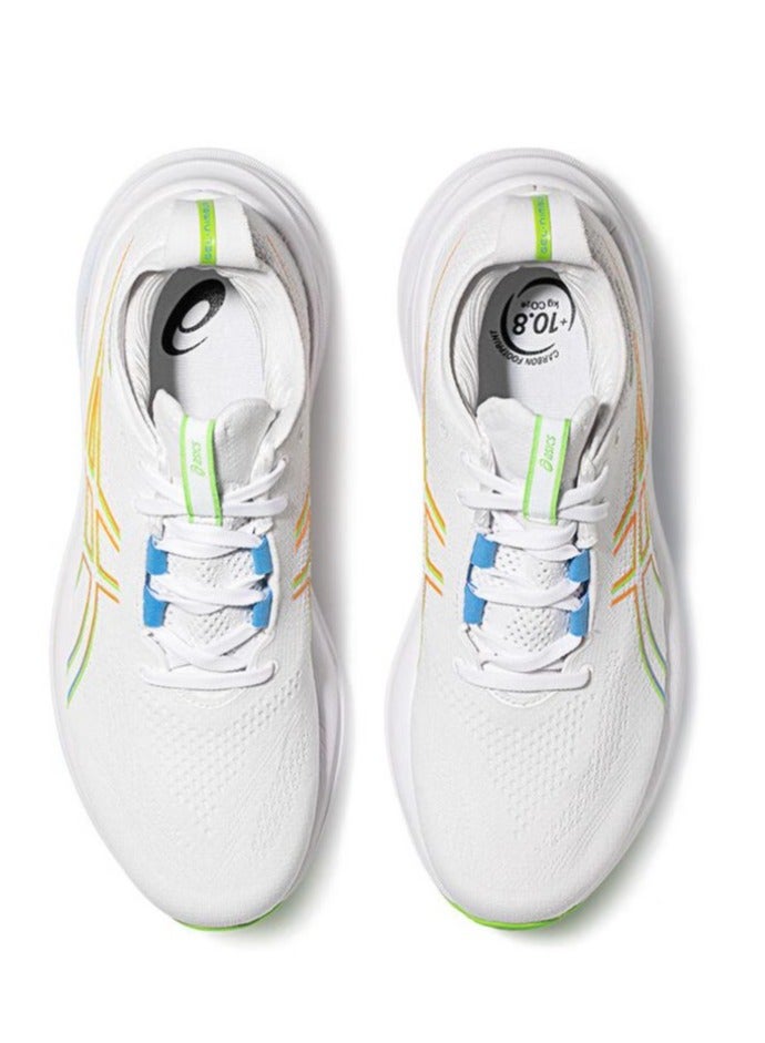 Unisex Gel-Nimbus 26 Outdoor Running Sneakers White/Yellow/Blue