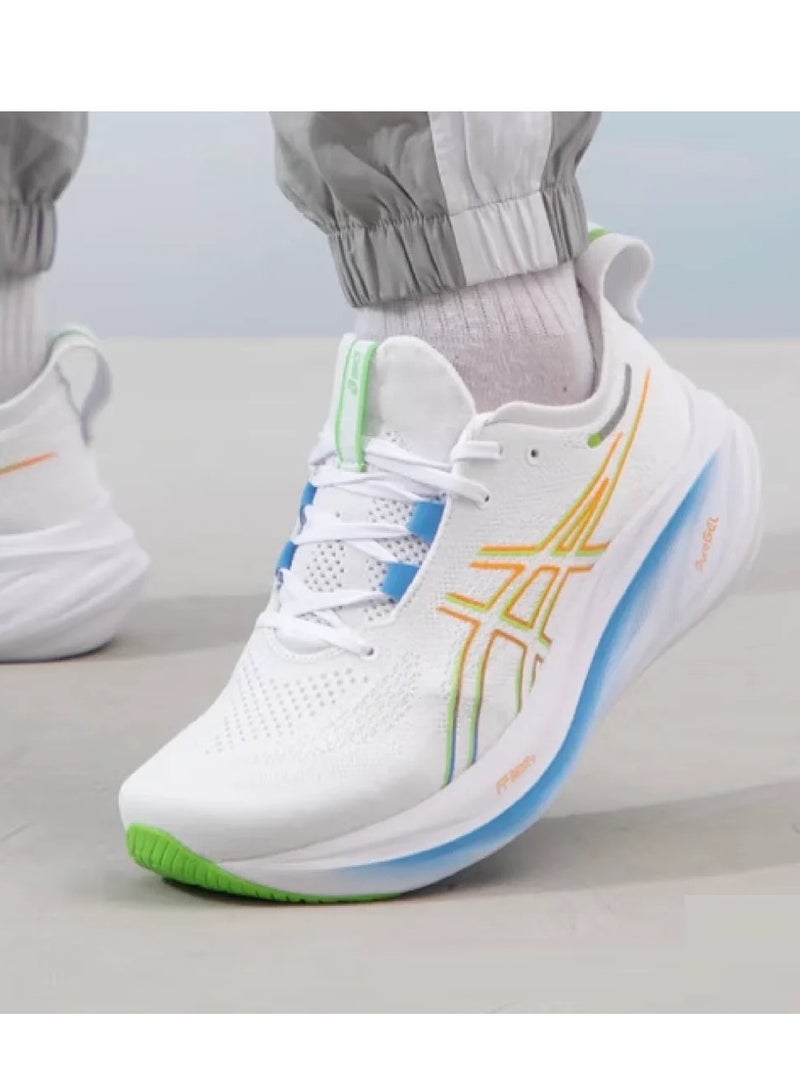 Unisex Gel-Nimbus 26 Outdoor Running Sneakers White/Yellow/Blue